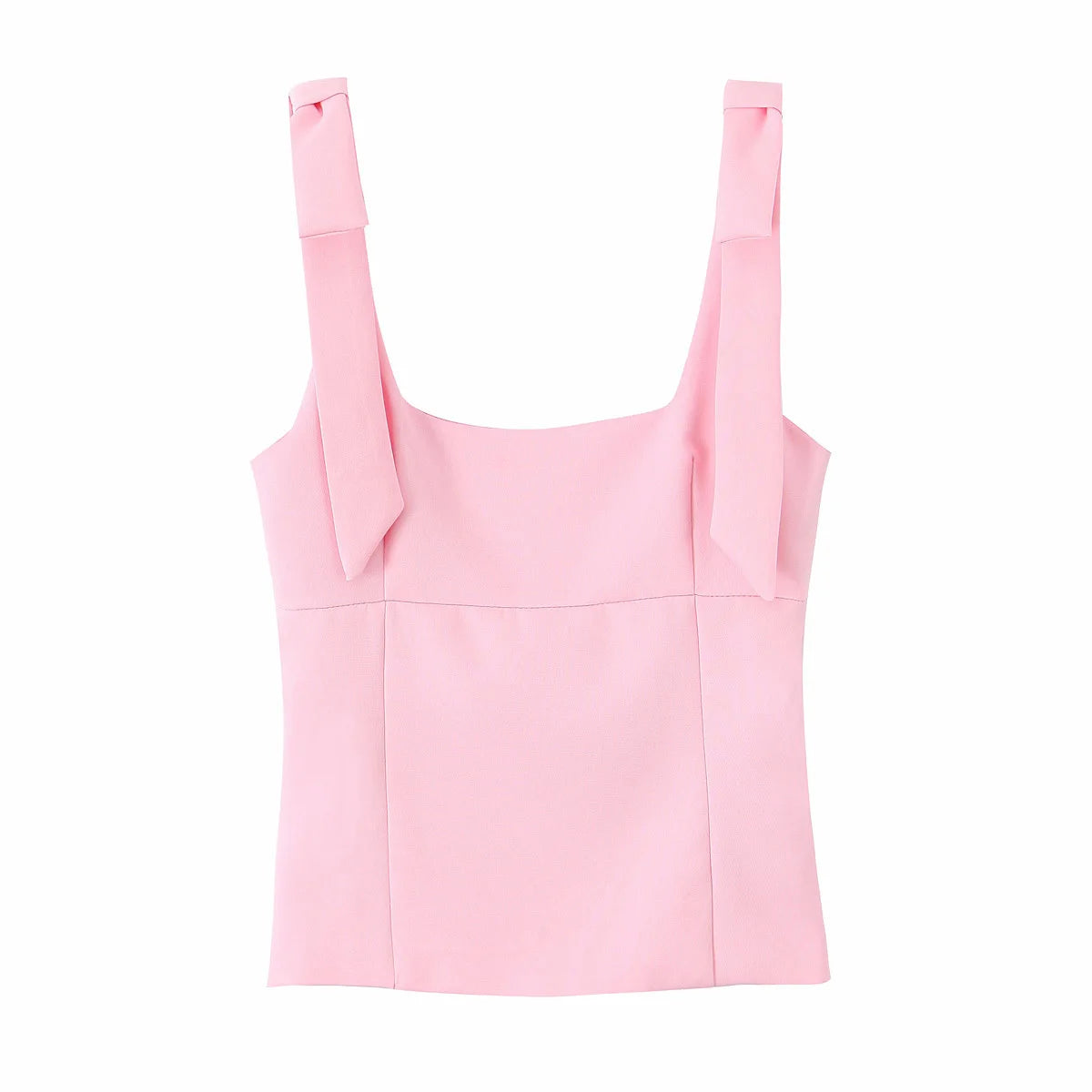 Sexy Sleeveless Bow Square Neck Summer Tops