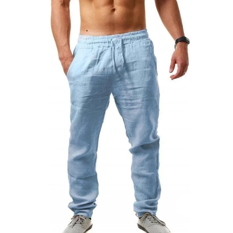 Linen and cotton trousers