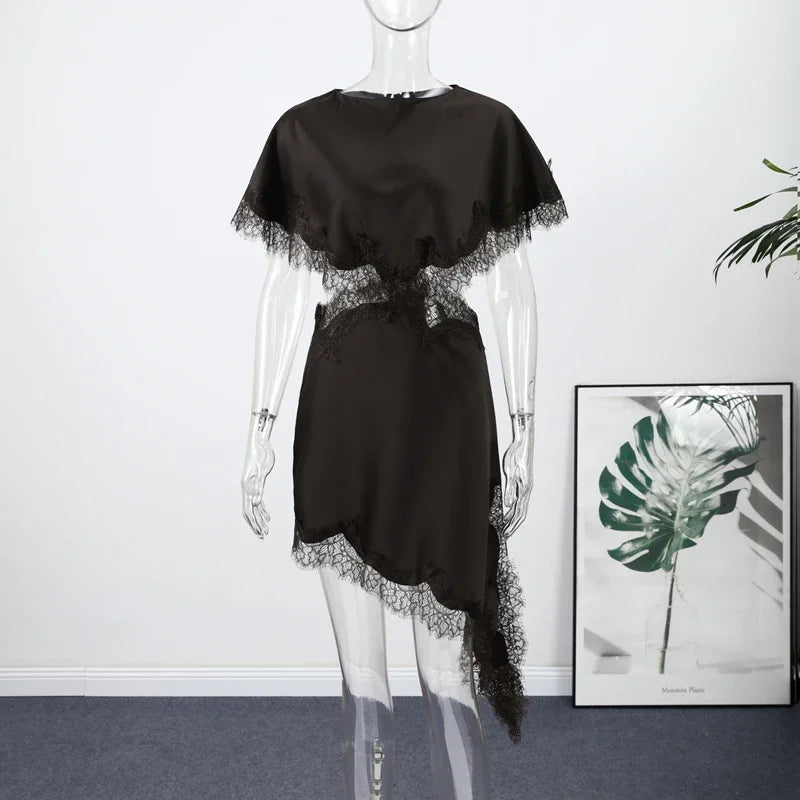 Sexy lace patchwork dress