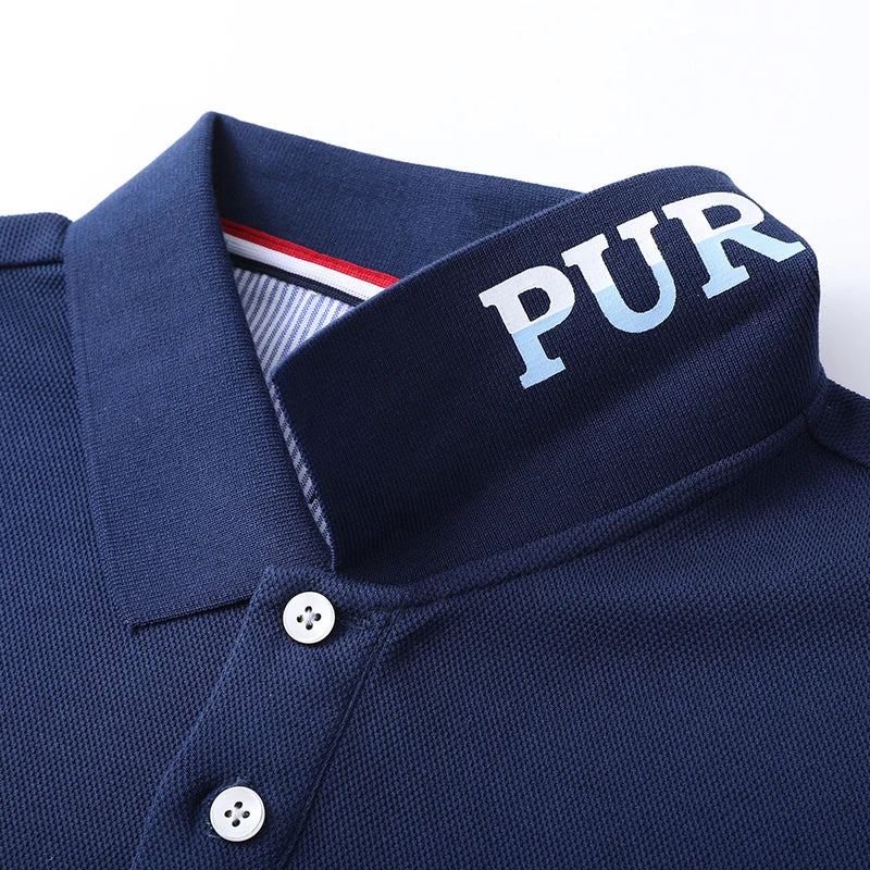 Polo de manga larga de algodón de seda