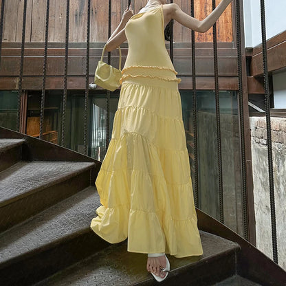Sexy Sleeveless Spaghetti Strap Backless Evening Dress