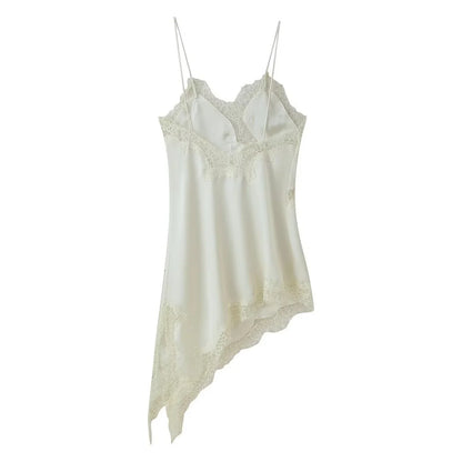Lace panel slip dress