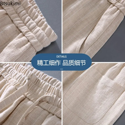 Breathable Linen and Cotton Casual Style Pants