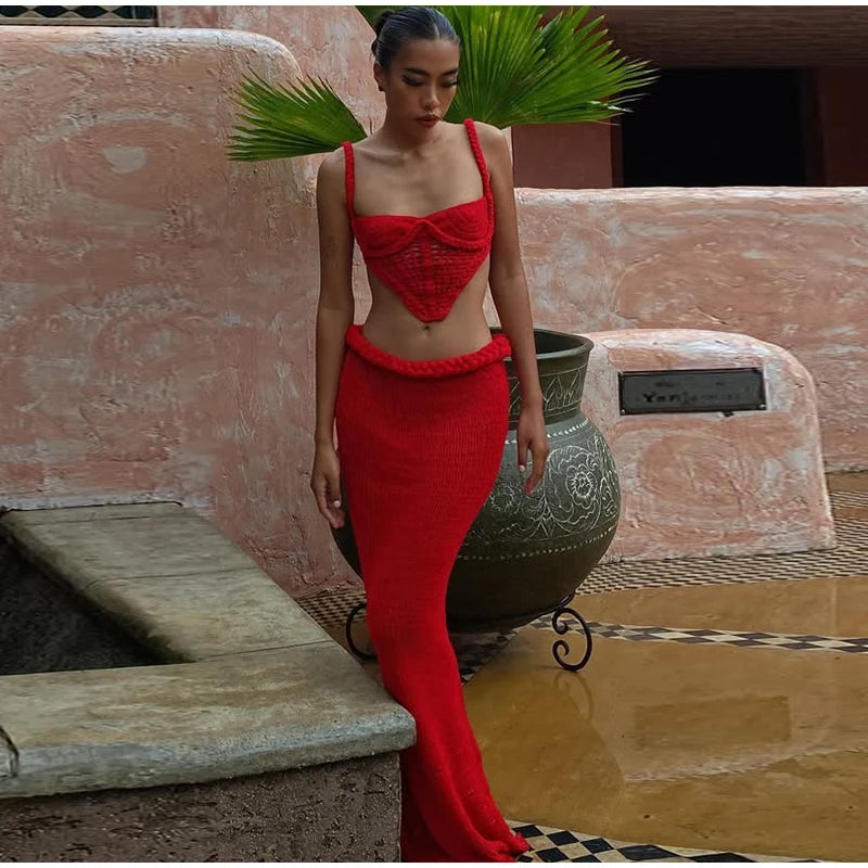 Informal two-piece knit set