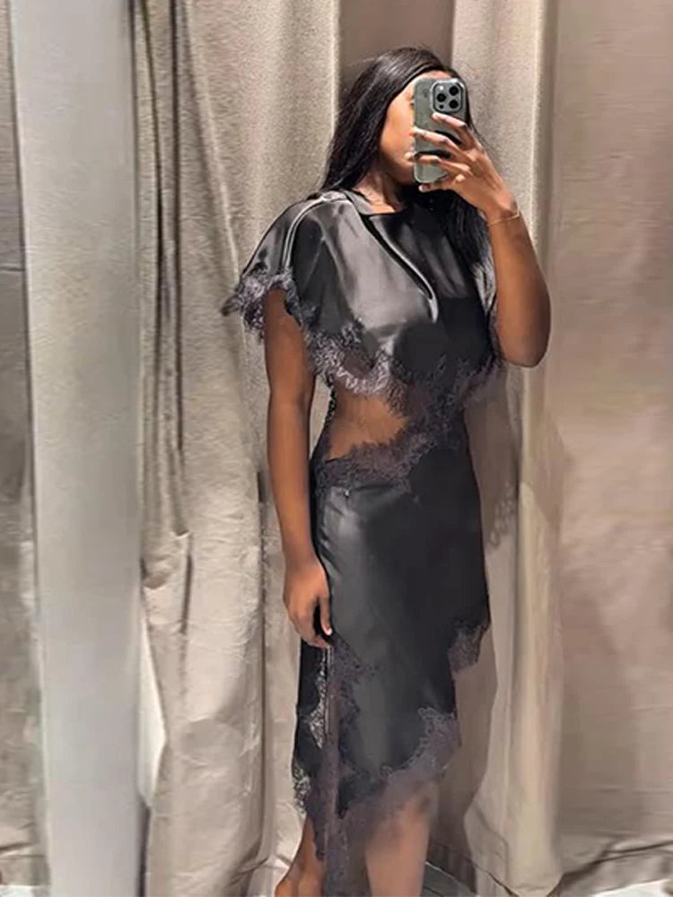 Sexy lace patchwork dress