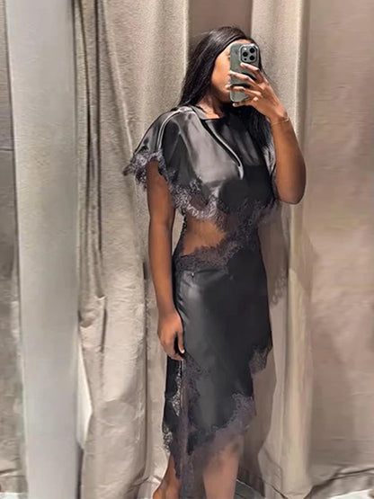 Sexy lace patchwork dress