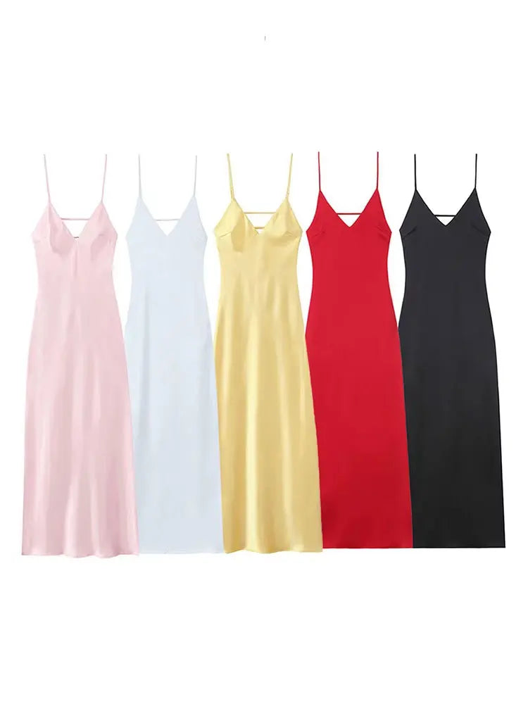 Elegant sexy satin dress