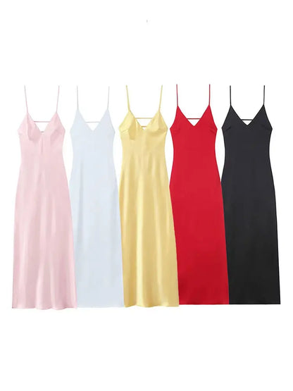 Elegant sexy satin dress