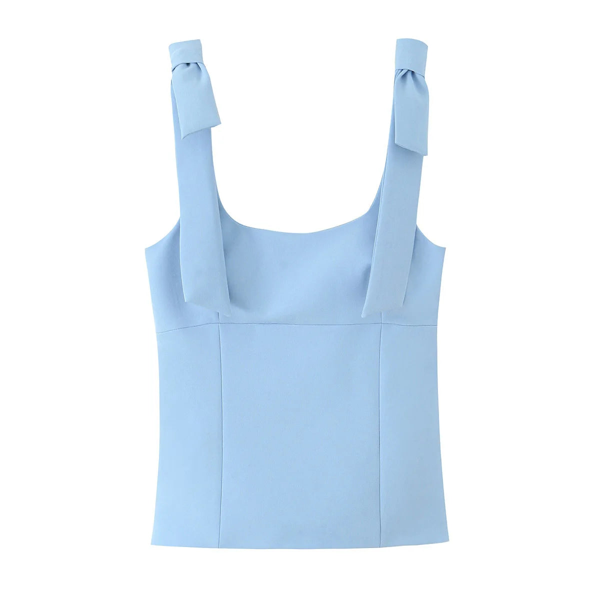 Tops Mujer verano Sexy sin mangas arco cuello cuadrado
