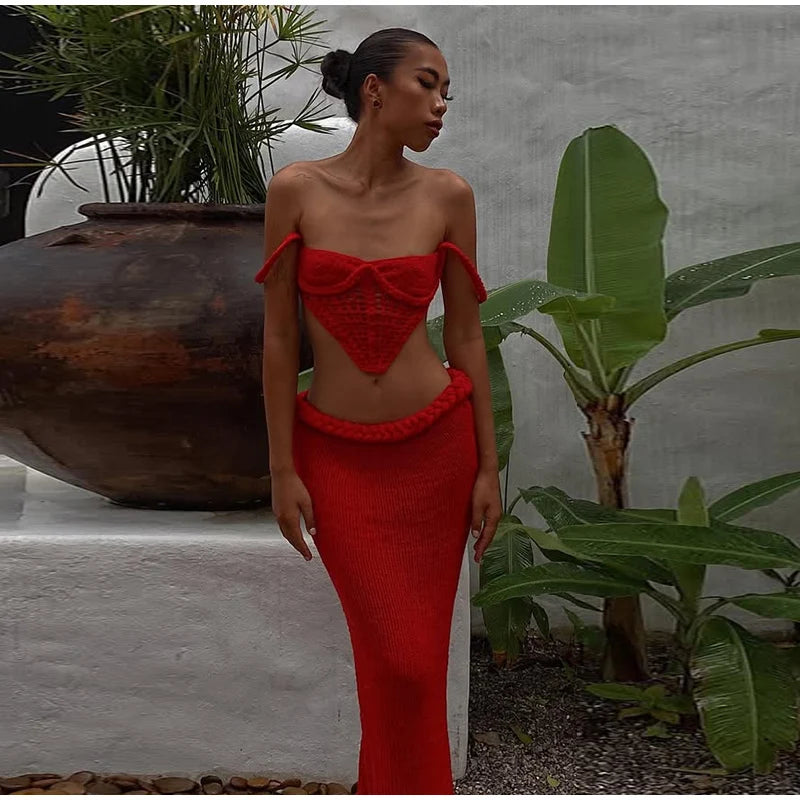 Informal two-piece knit set