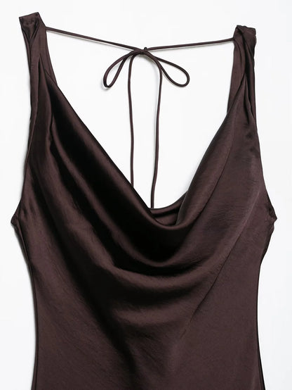 vestido con volantes Casual ajustado sin mangas Midi