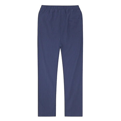 Solid color linen and cotton trousers