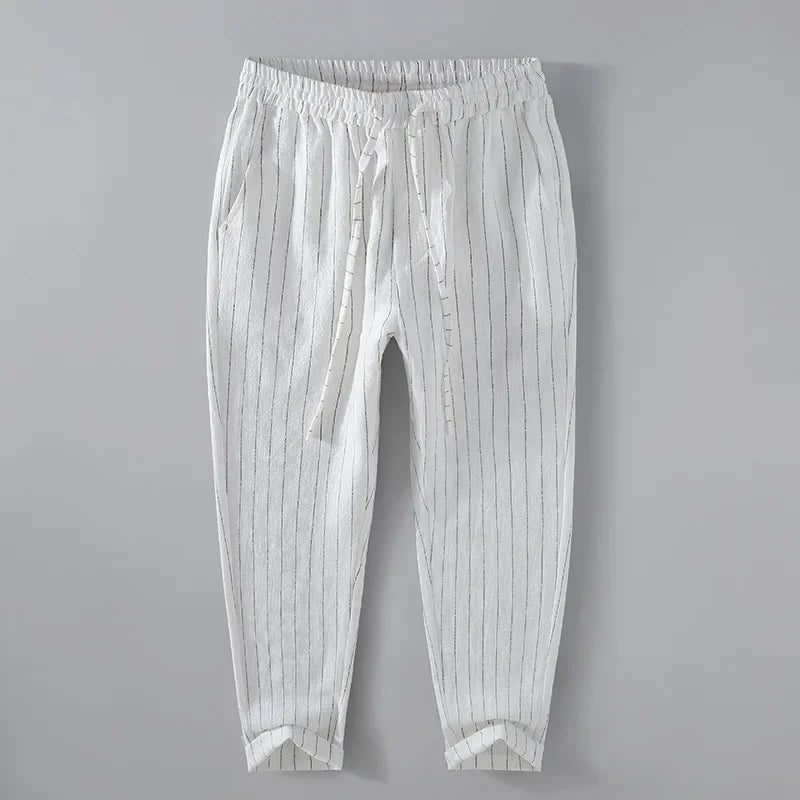 Breathable Linen and Cotton Casual Style Pants