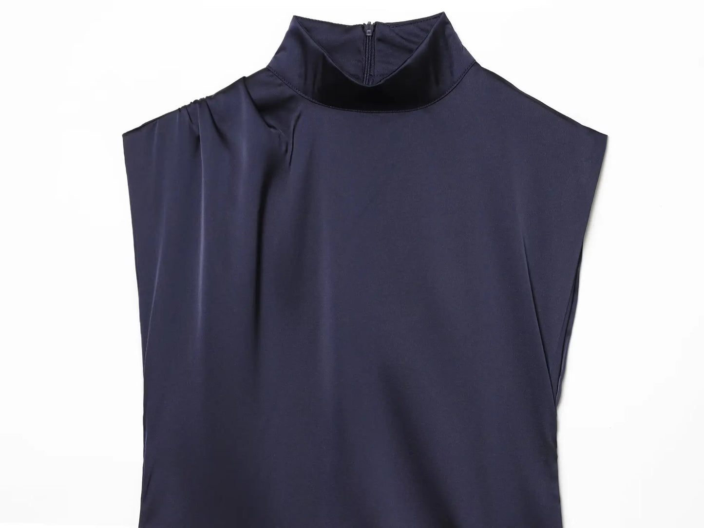 vestido de satén, espalda cremallera dobladillo