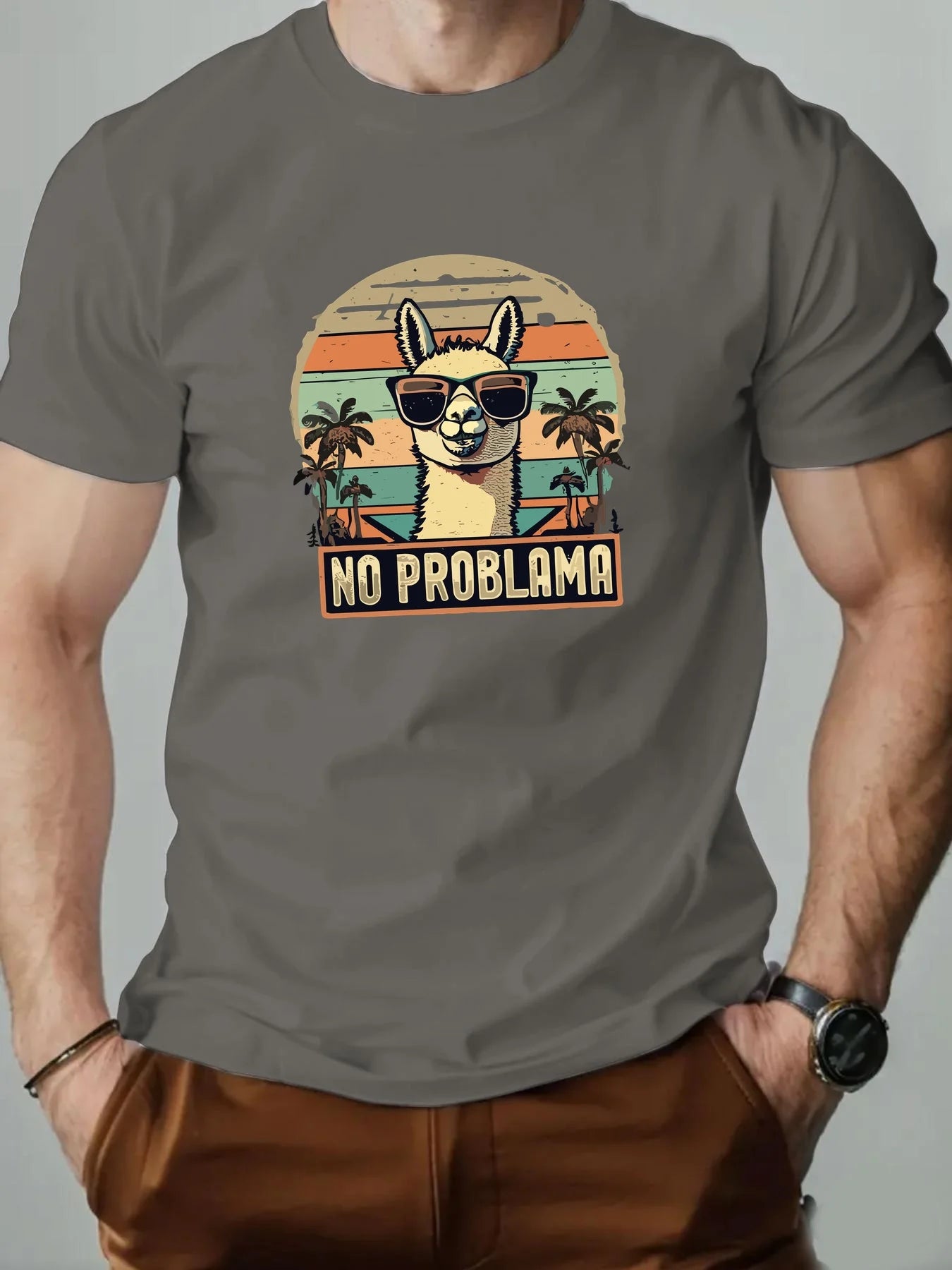 100% Cotton T-shirt with Alpaca print