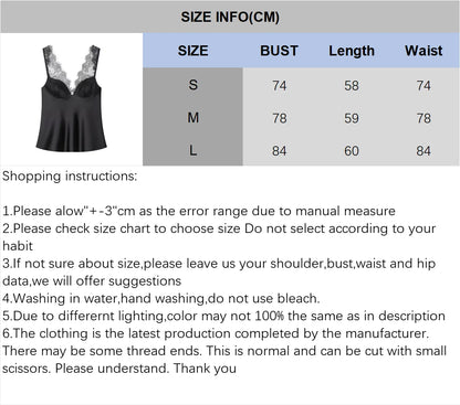 Satin lace cami with spaghetti straps