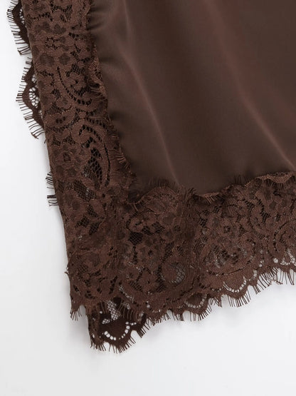 Sexy lace-textured satin tops
