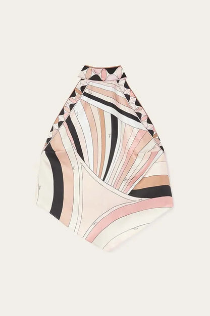 Halter Printed Miniskirt Sets Sexy Sleeveless Top