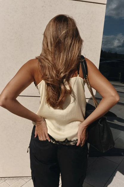 Sexy Lace Trim Cami Top