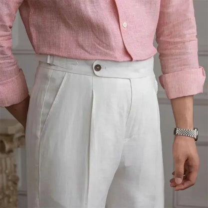 Pantalones italianos de Nápoles 100% de lino