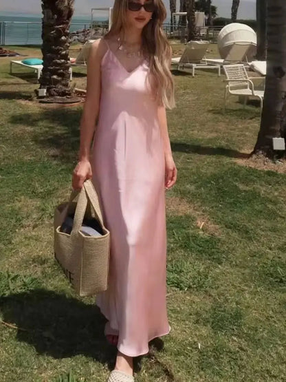 Elegant sexy satin dress