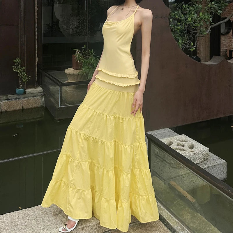Sexy Sleeveless Spaghetti Strap Backless Evening Dress
