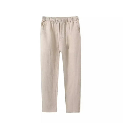 Ankle-length casual linen pants