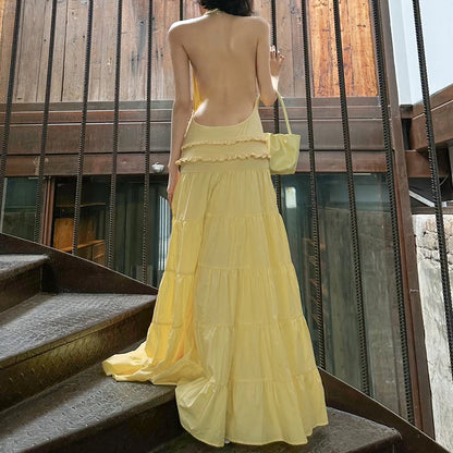 Sexy Sleeveless Spaghetti Strap Backless Evening Dress