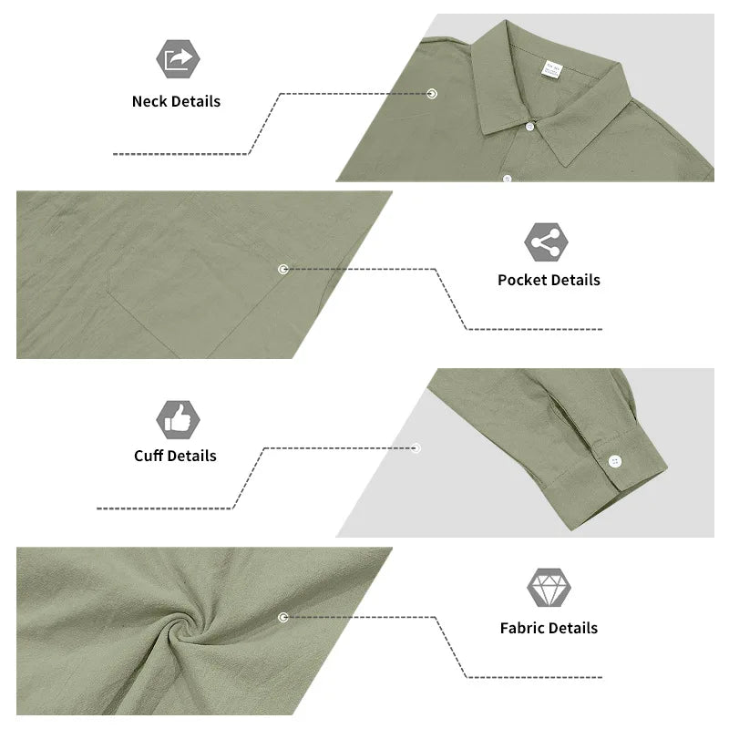Camisa informal de lino americano