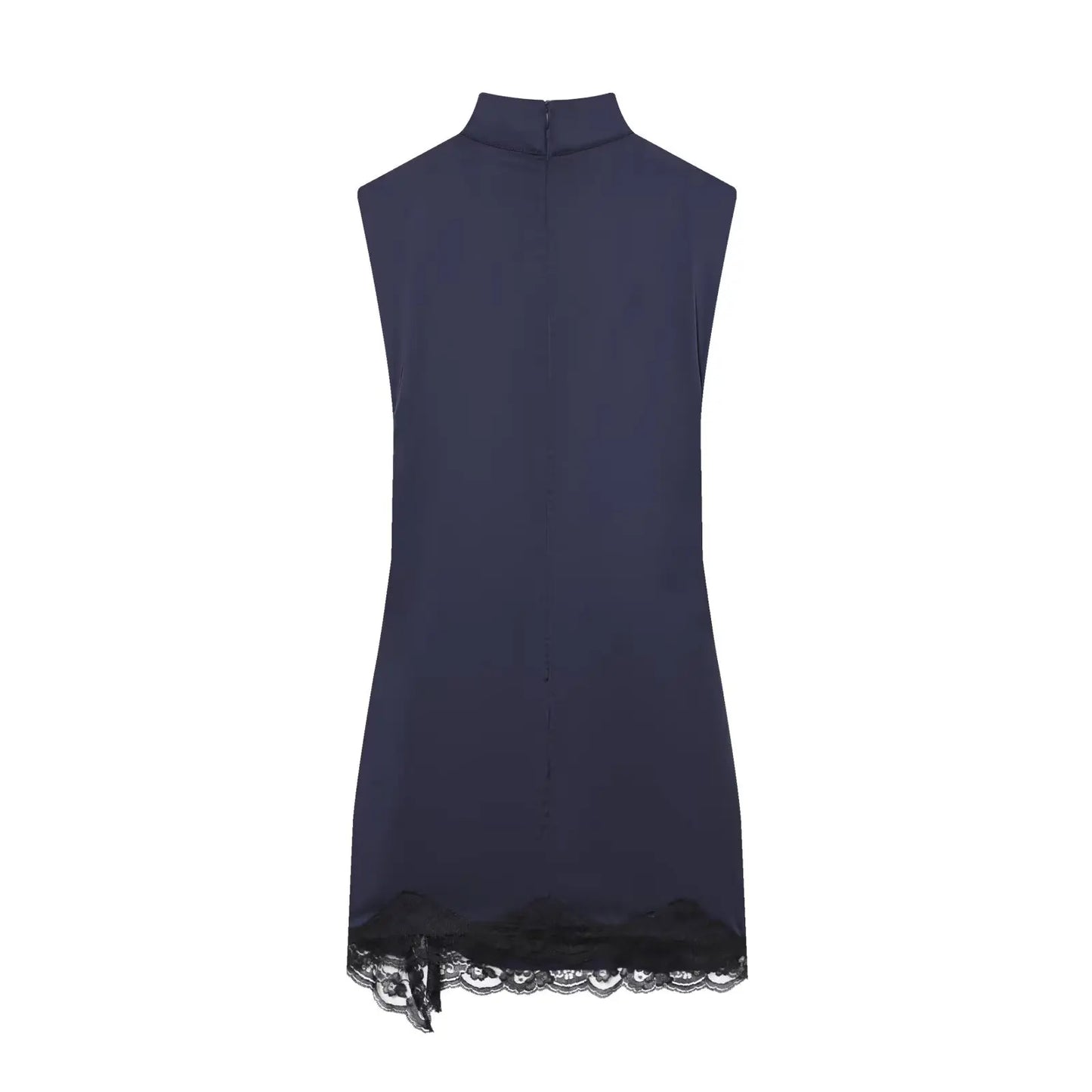 vestido de satén, espalda cremallera dobladillo