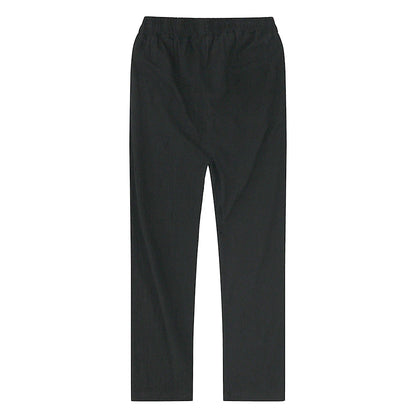 Solid color linen and cotton trousers