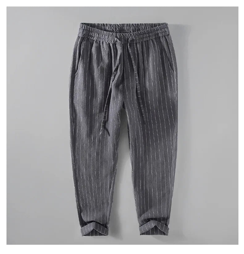 Breathable Linen and Cotton Casual Style Pants