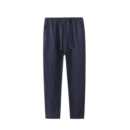 Ankle-length casual linen pants