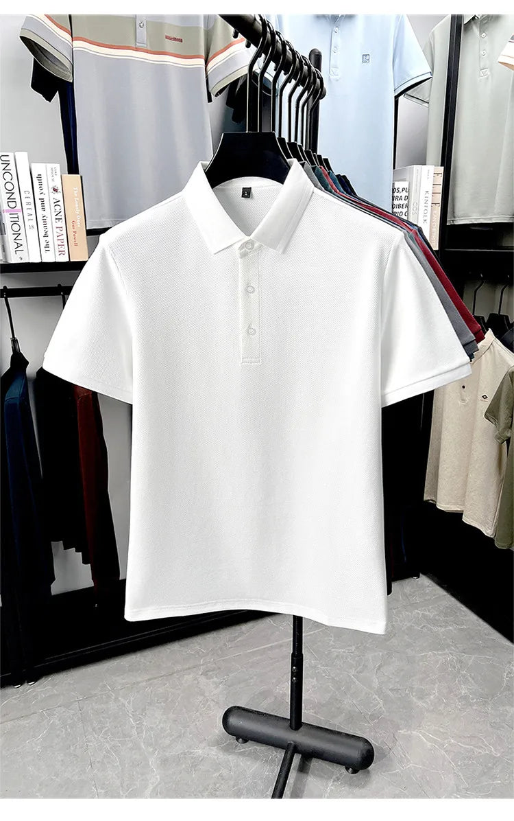 Polo de 76% algodón para hombre: tela texturizada transpirable