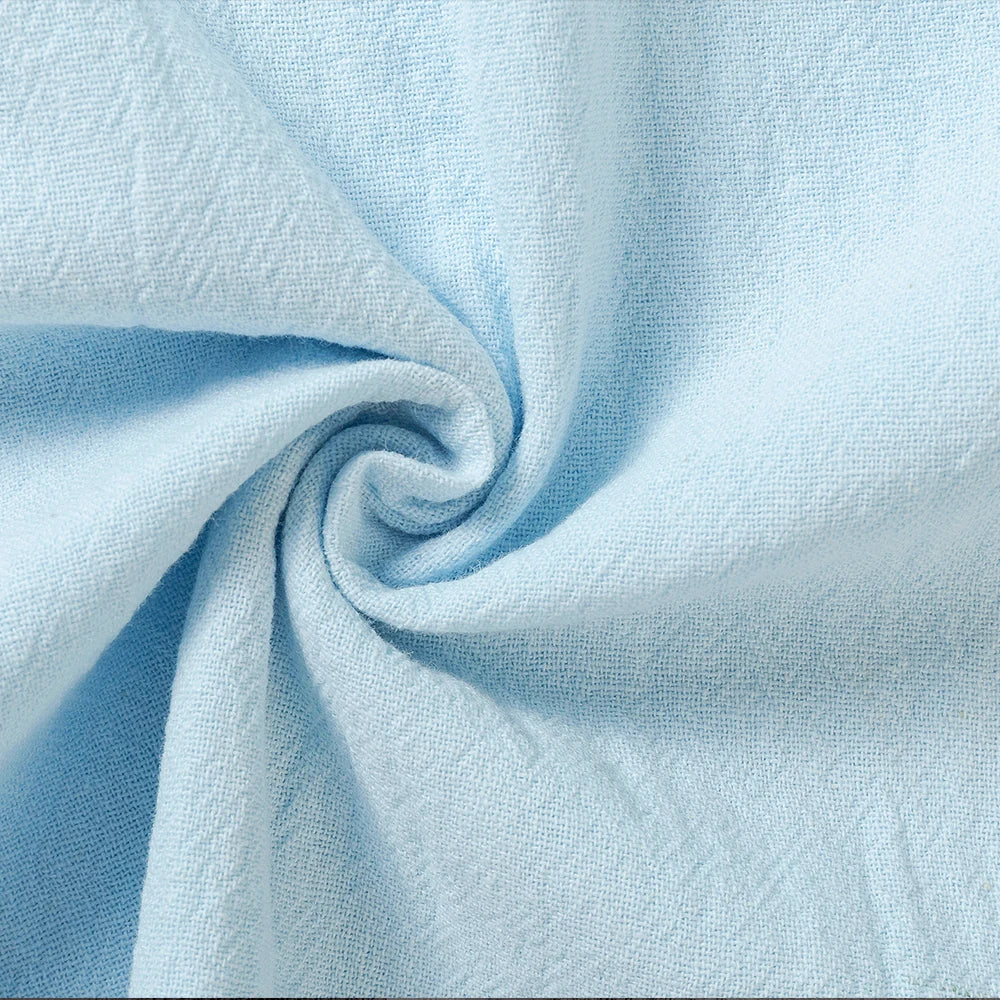 Solid color linen and cotton trousers