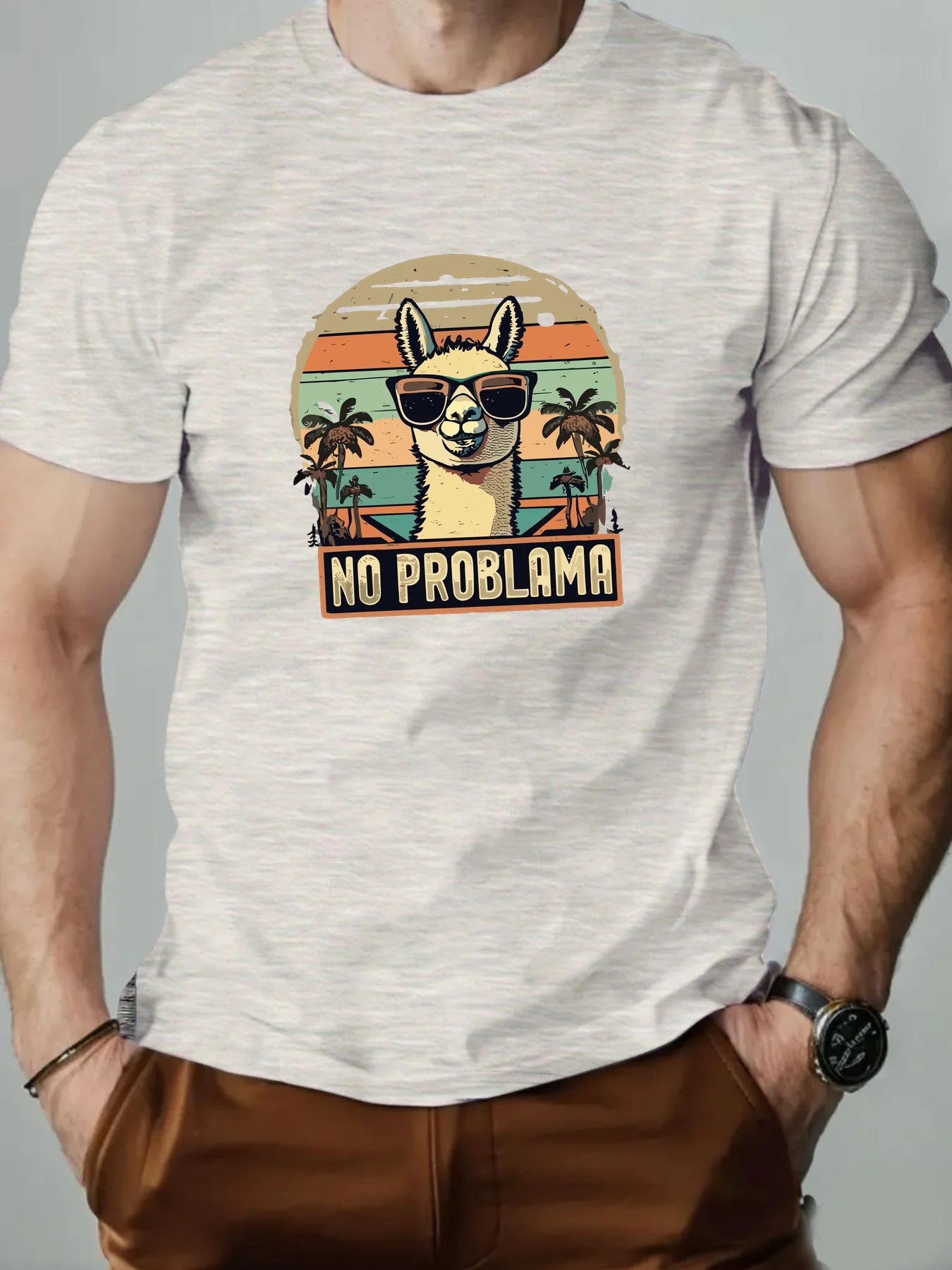 100% Cotton T-shirt with Alpaca print