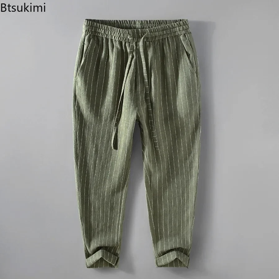 Breathable Linen and Cotton Casual Style Pants