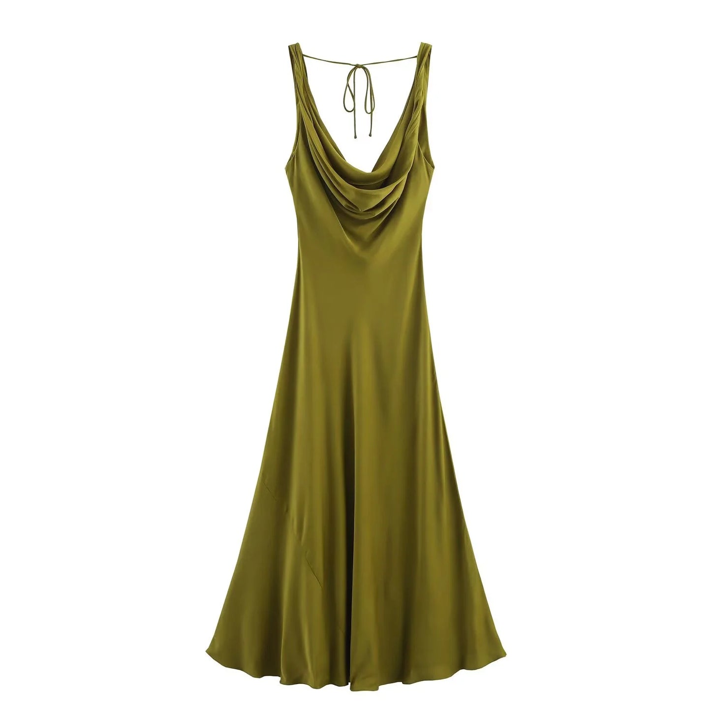 vestido con volantes Casual ajustado sin mangas Midi