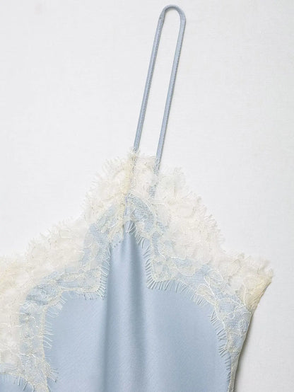 Lace-paneled camisole tops