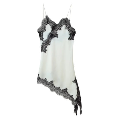 Lace panel slip dress