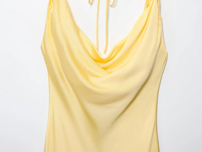 vestido con volantes Casual ajustado sin mangas Midi