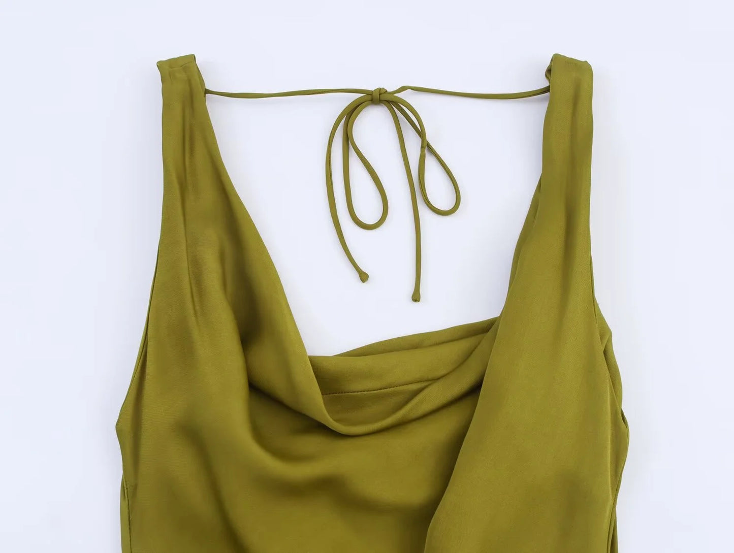 vestido con volantes Casual ajustado sin mangas Midi