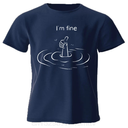 "I'm Fine" print T-shirt, 100% cotton summer t-shirts