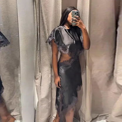 Sexy lace patchwork dress