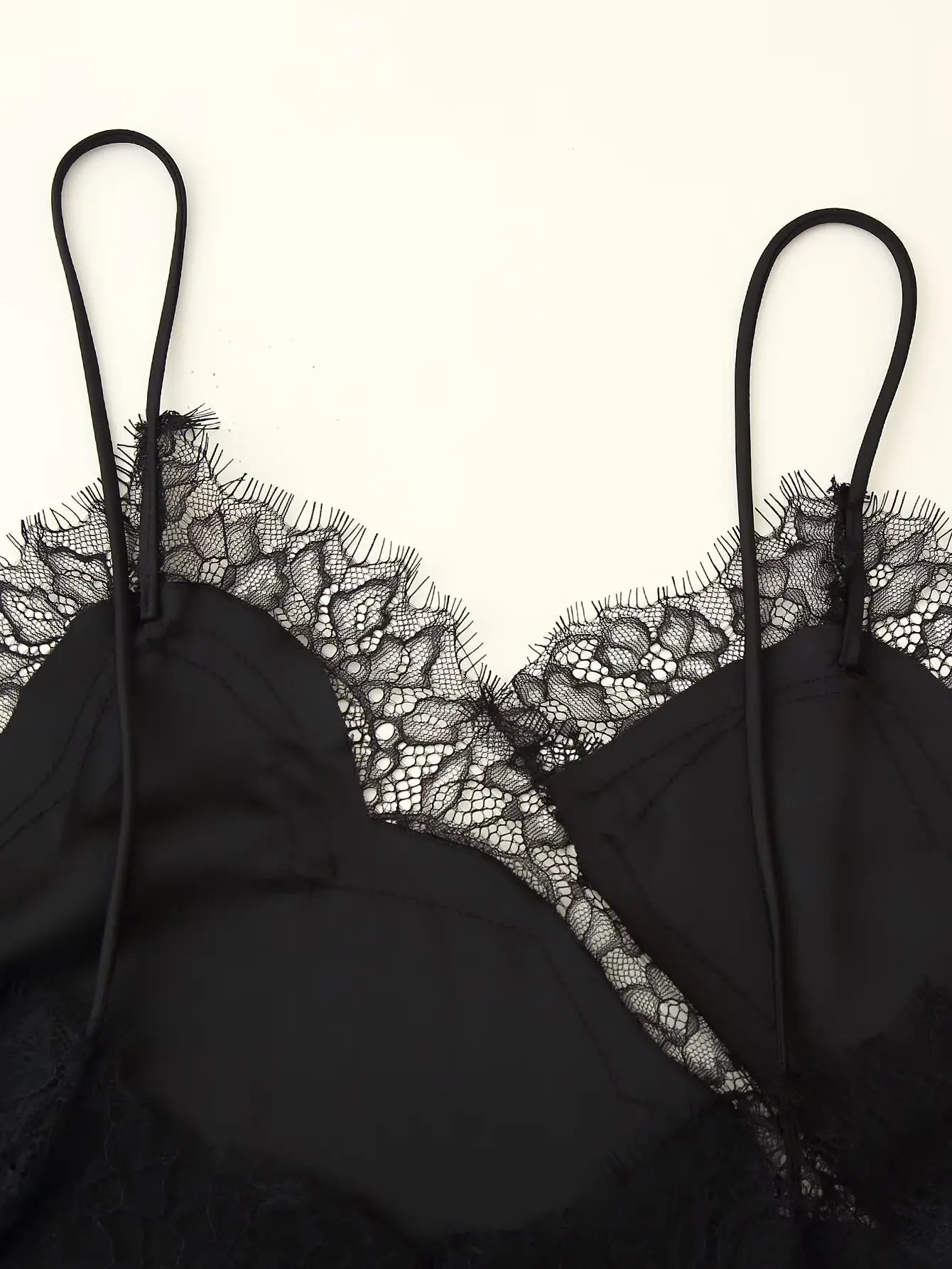 Lace panel slip dress