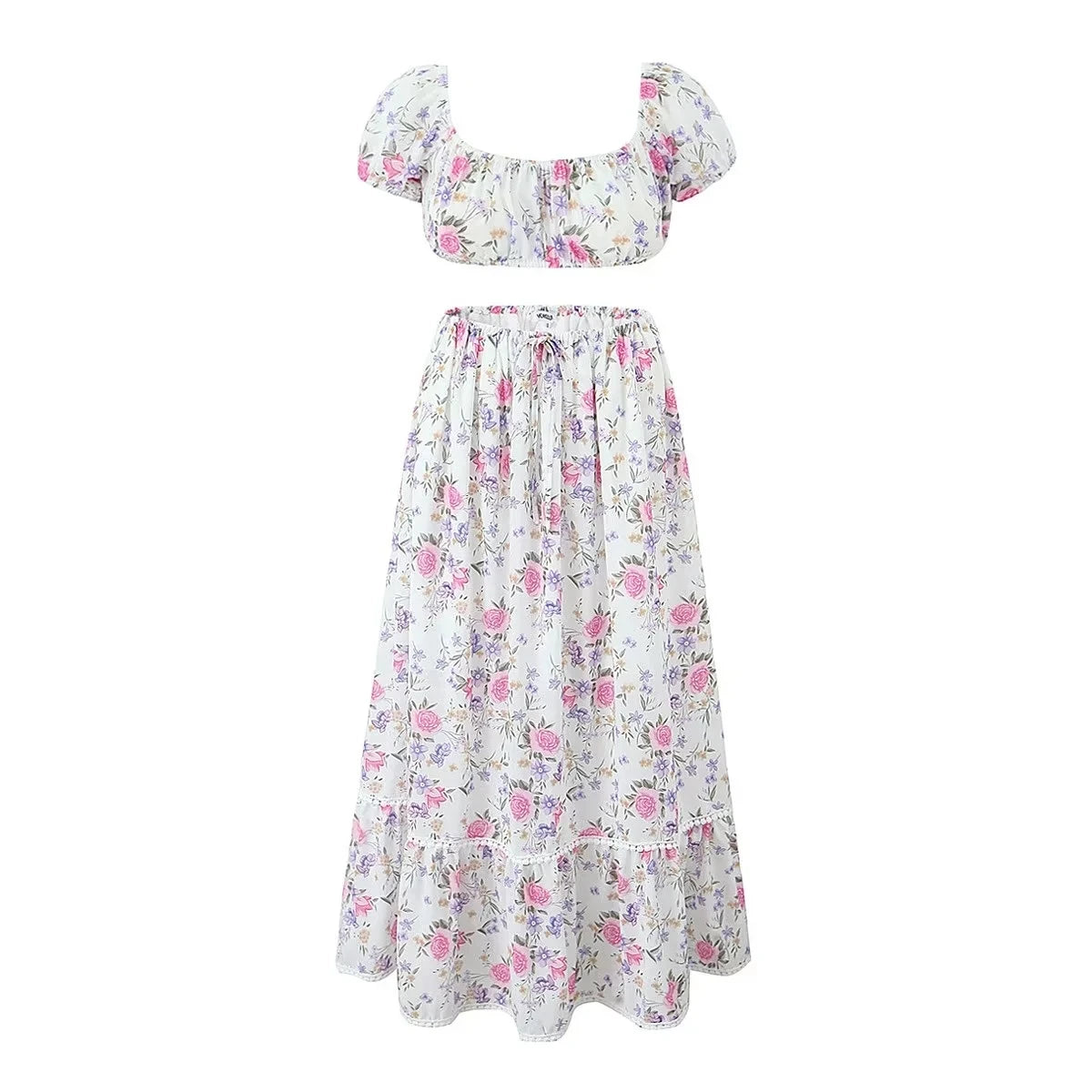 2-piece white spring outfit for women, sexy cotton matching set, lace skirt set, summer beach vacation dress, female outfit 2025