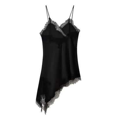 Lace panel slip dress