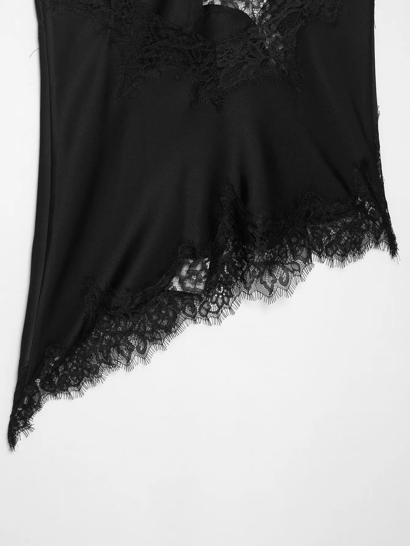 Lace-paneled camisole tops