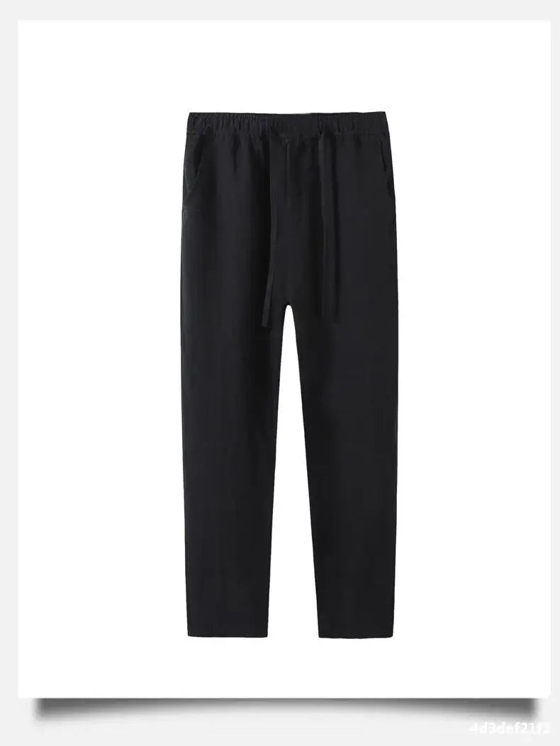Ankle-length casual linen pants