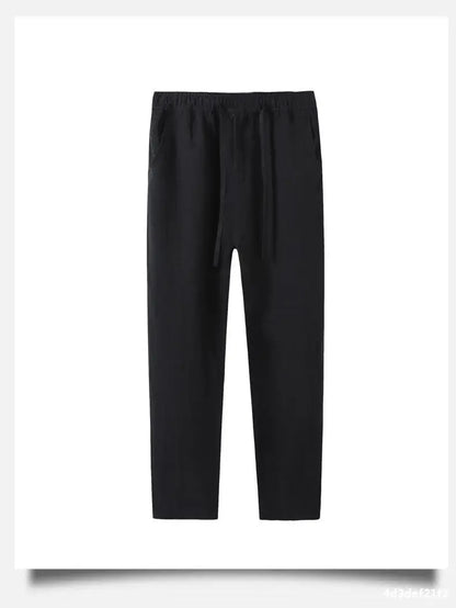 Ankle-length casual linen pants